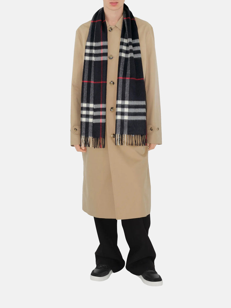 BURBERRY - Unisex Check Cashmere Scarf