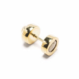 PARTS OF FOUR - Stud Earring (0.2 CT, Tiny Faceted Diamond Slab, YGA+FCDIA)