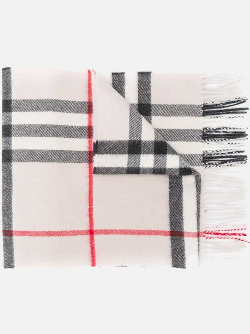 BURBERRY - Unisex Check Cashmere Scarf