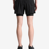 Black shorts, full body view