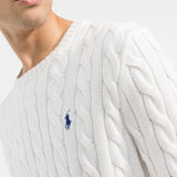 POLO RALPH LAUREN - Men Long Sleeve Cotton Cable Knit Crewneck Sweater