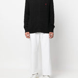 POLO RALPH LAUREN - Men Long-Sleeve Cotton Cable Knit 1/2 Zip Sweater