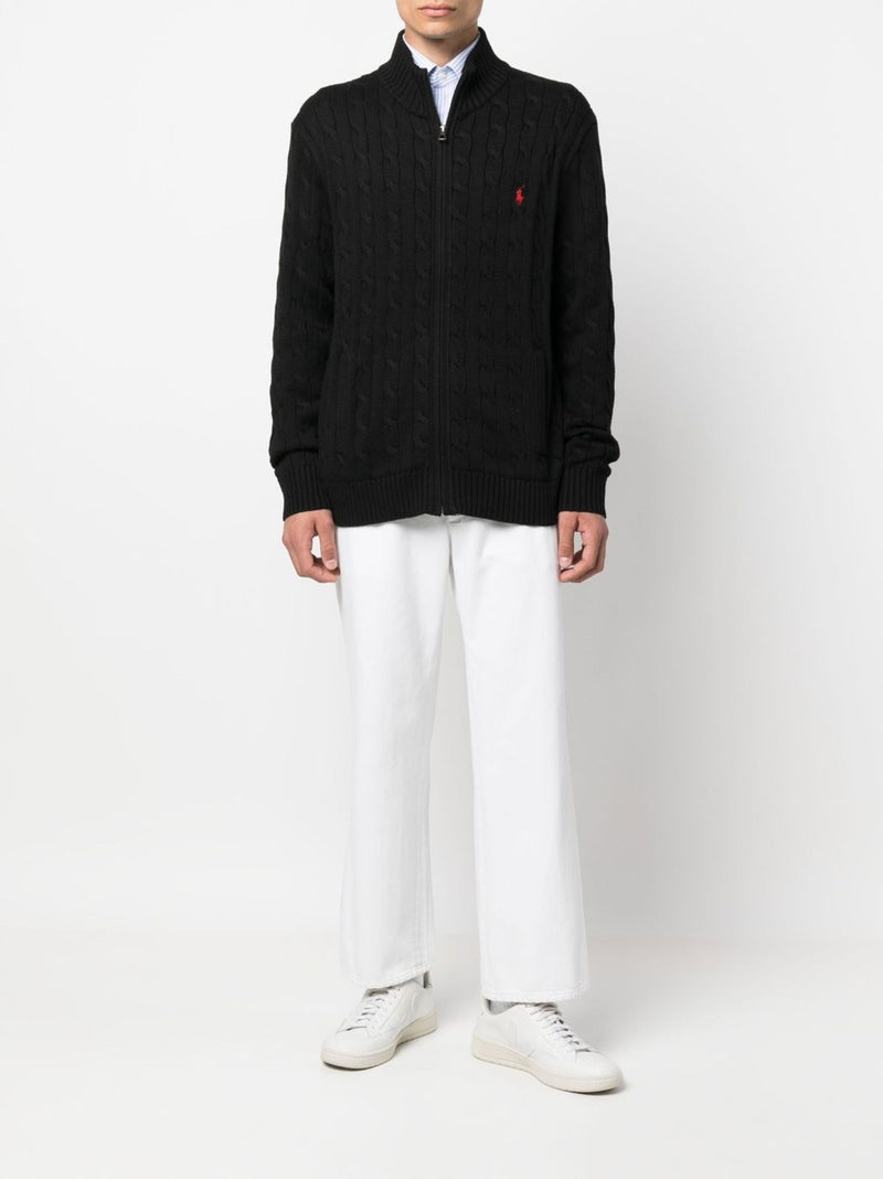 POLO RALPH LAUREN - Men Cable-Knit Cotton Quarter-Zip Sweater