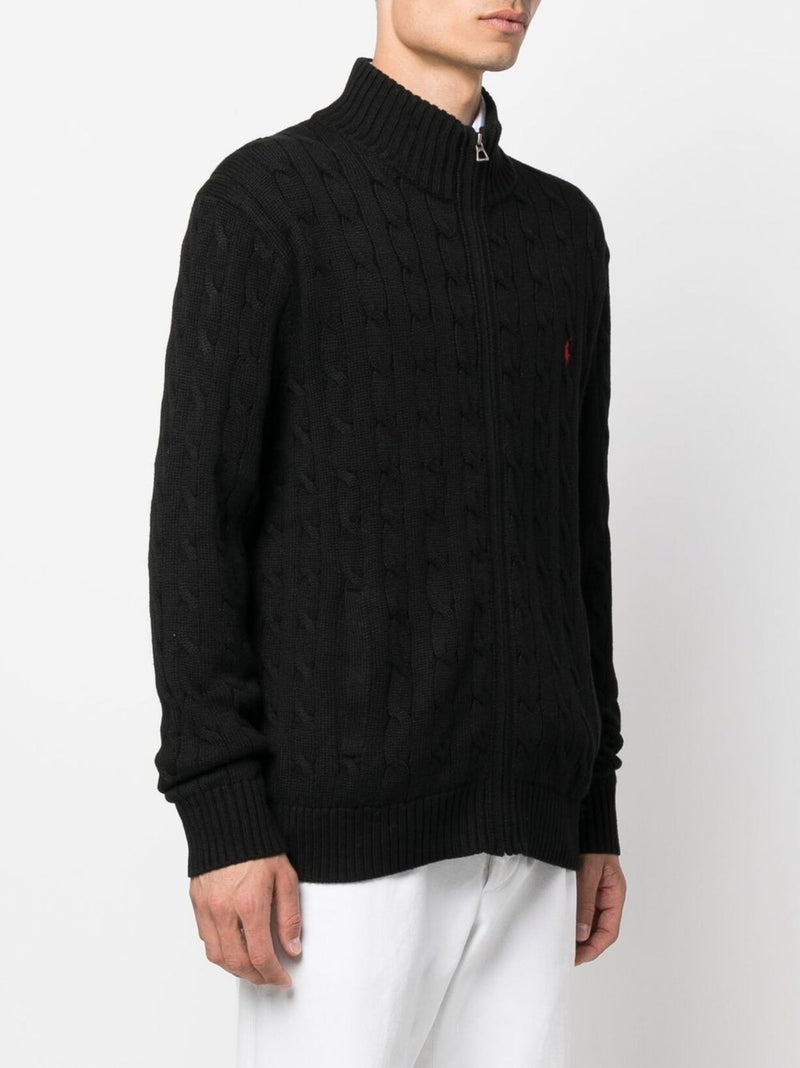 POLO RALPH LAUREN - Men Cable-Knit Cotton Quarter-Zip Sweater