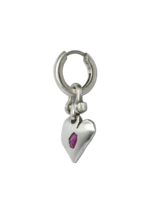 PARTS OF FOUR - Jazz's Solid Heart Earring (Extra Small, 0.2 CT, Ruby Slice, MA+RUB)