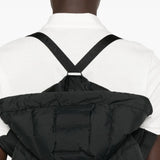 Close up of black jacket,showing texture of the cotton fabric.