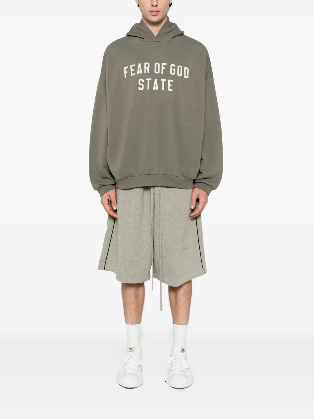 Grey hoodie,full body view