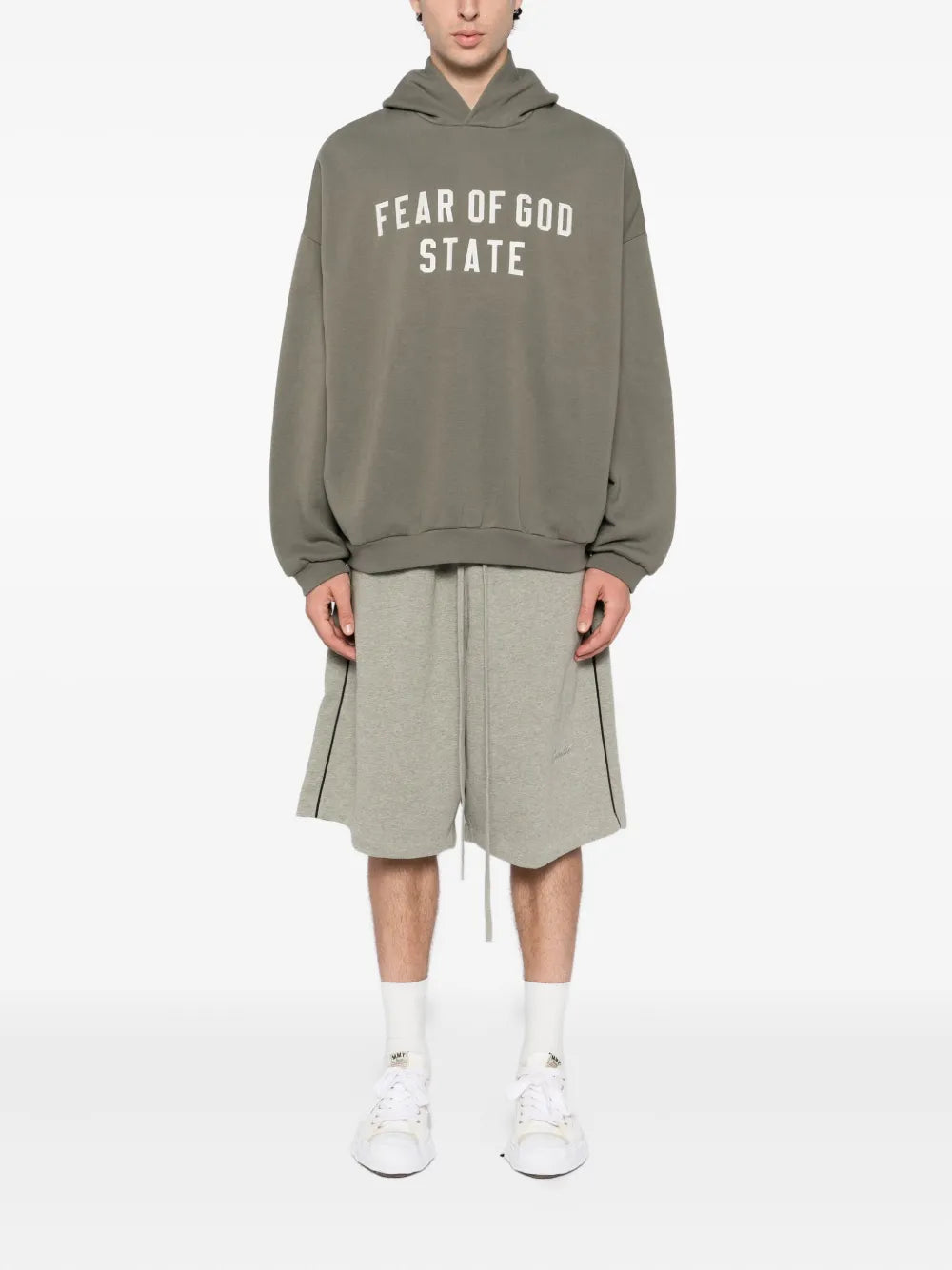 Grey hoodie,full body view