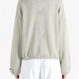 Tan hoodie, back view