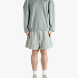 Grey knitwear, full body view