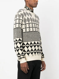 SAINT LAURENT Men Jacquard Raglan Sleeve Sweater