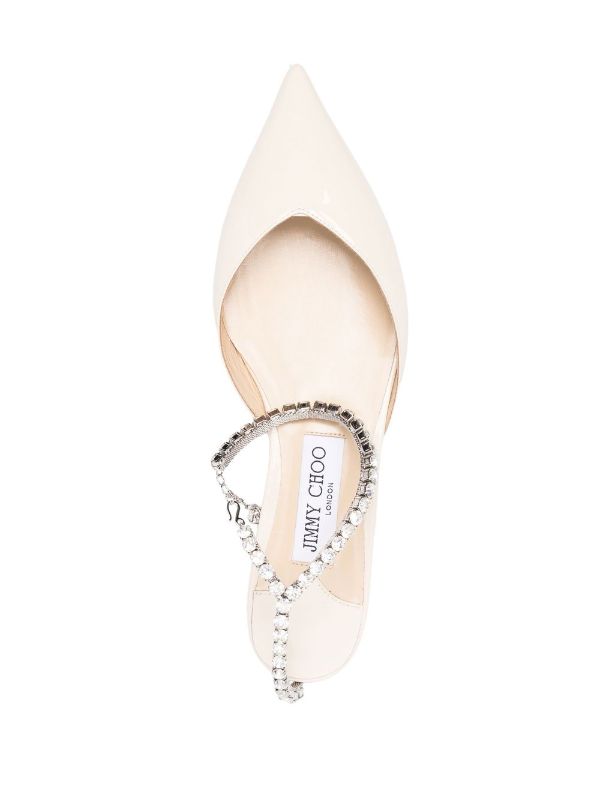 JIMMY CHOO Women Patent Leather w/Crystal Chain Flat – Atelier New