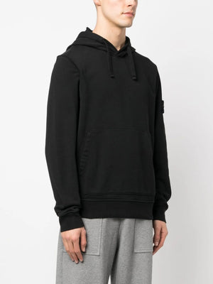 STONE ISLAND - Men Organic Cotton Fleece Hooded Sweater