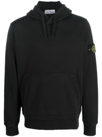 STONE ISLAND - Men Organic Cotton Fleece Hooded Sweater