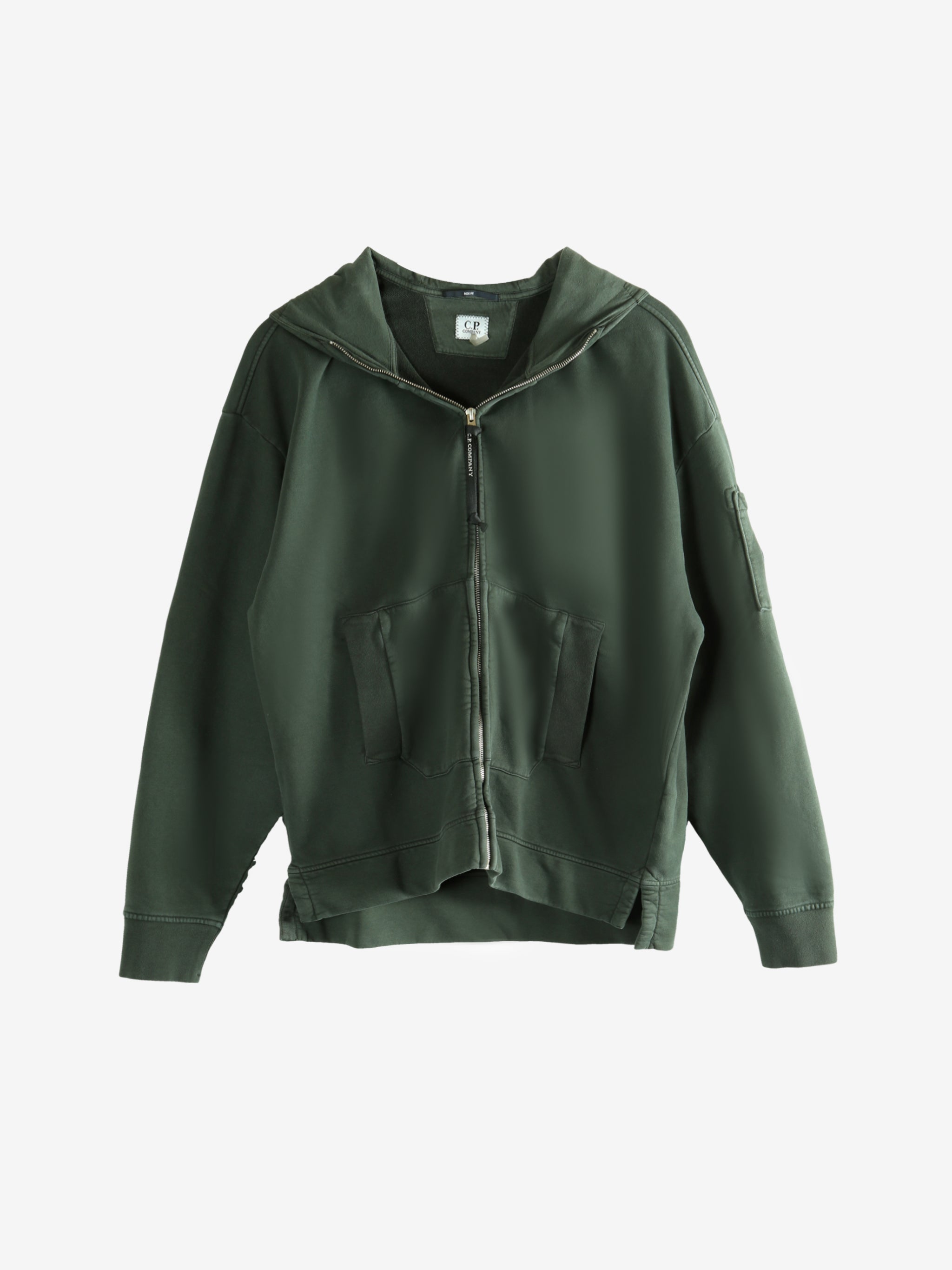 Green hoodie, front view