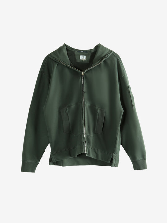 Green hoodie, front view