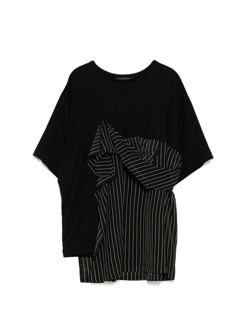 Y'S - Women Front Gathered Stripe T-shirt