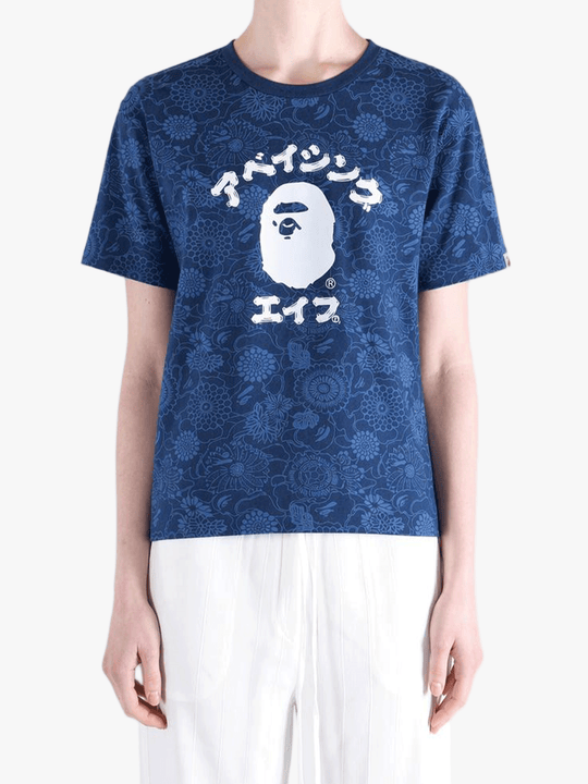 Blue t-shirt worn by a person, showing the shirt's fit