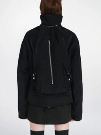DION LEE Women Packable Nylon Backpack Bomber Jacket