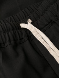 RICK OWENS Men Paper Finish Wool Drawstring Slim Long Pants