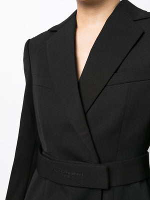 ALEXANDER WANG Women Tailored Belted Blazer Logo Embroidery Dress
