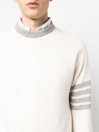 THOM BROWNE Men Jersey Stitch Reglan Sleeve Relaxed Crewneck Pullover Sweater