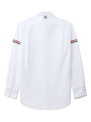 THOM BROWNE - Men Classic Long Sleeve Button Down Point Shirt W/ GG Armband In Oxford