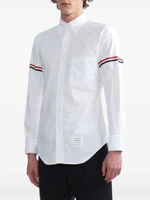 THOM BROWNE - Men Classic Long Sleeve Button Down Point Shirt W/ GG Armband In Oxford