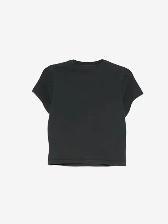 Black t-shirt, back view