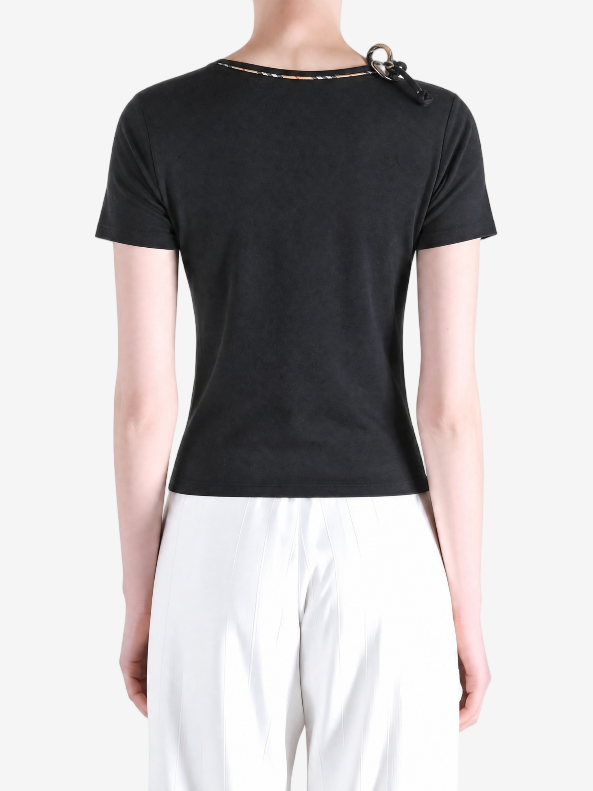  Black shirts worn by a person, showing the shirts fit