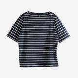 Navy top, front view