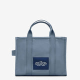 Blue tote bag, back view