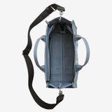 Blue tote bag, upper view