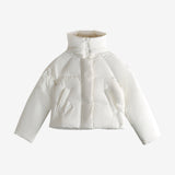 white down jacket, front view