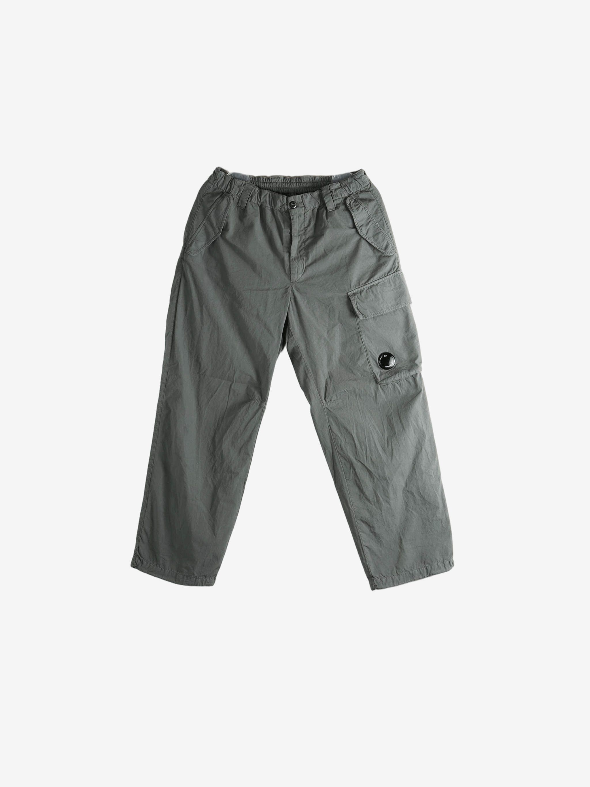 Gray cargo pants , front view