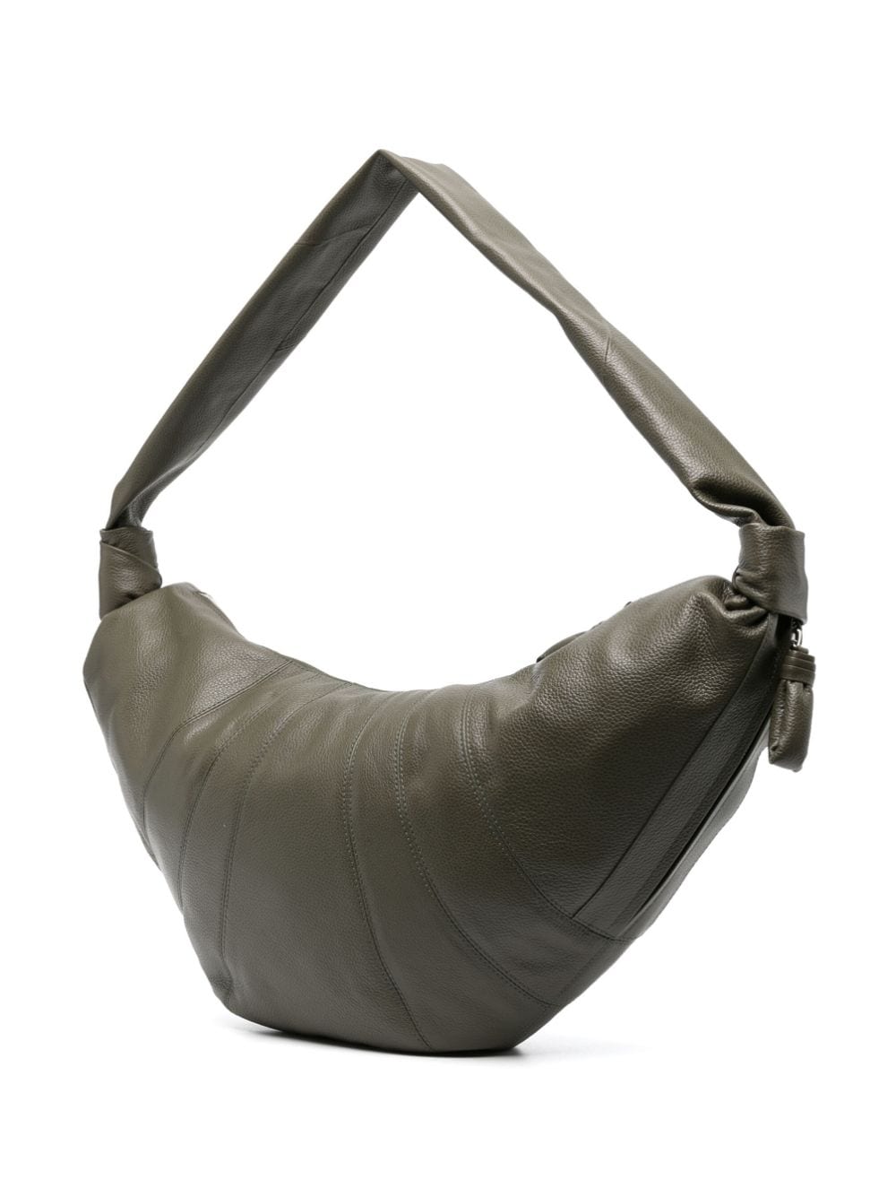 Large Croissant Bag in Green Leather