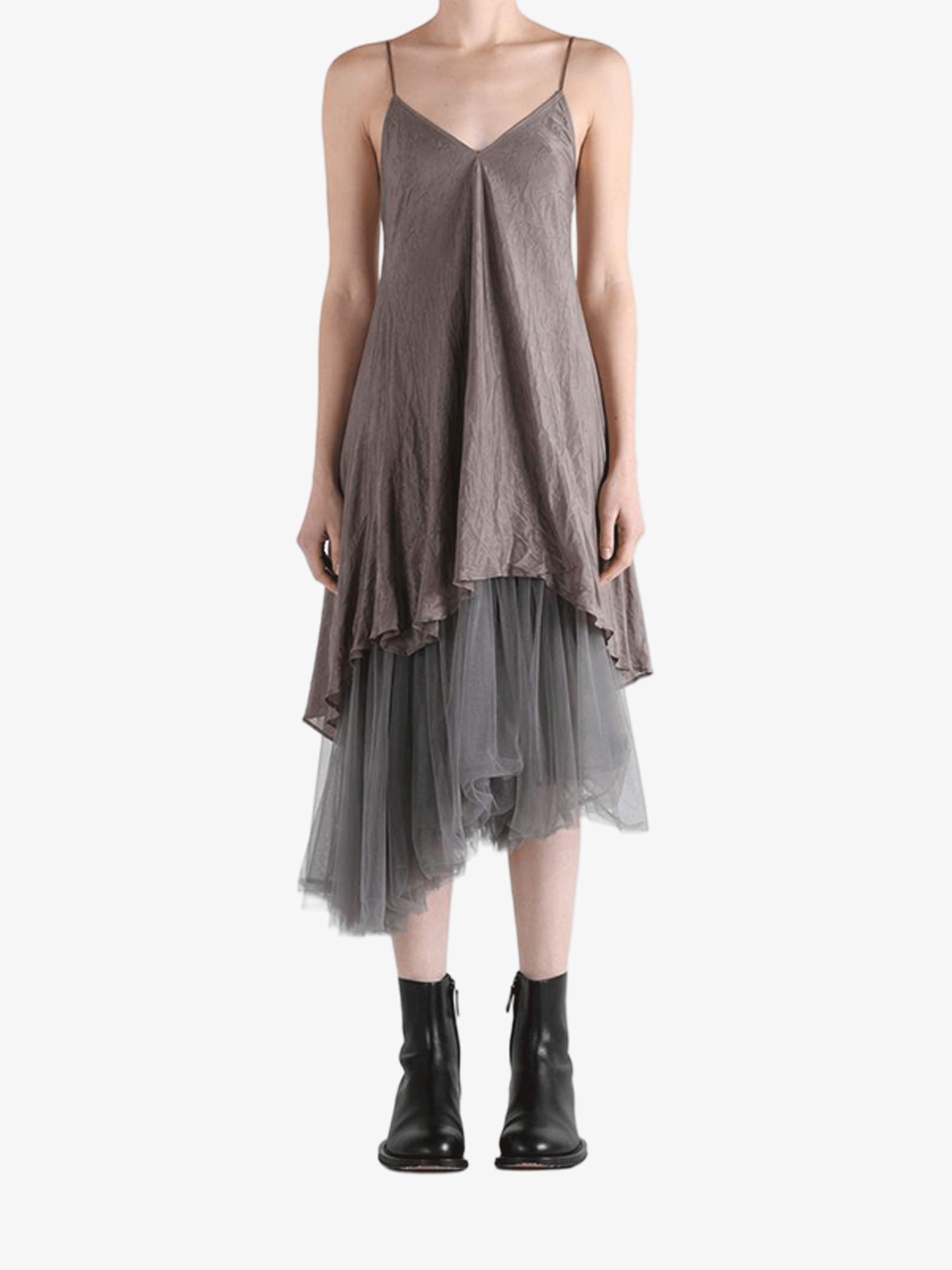 Tan dresses, full body view