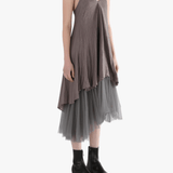 Tan dresses, full body view
