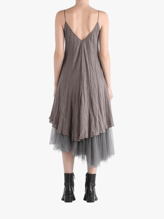 Tan dresses, full body view