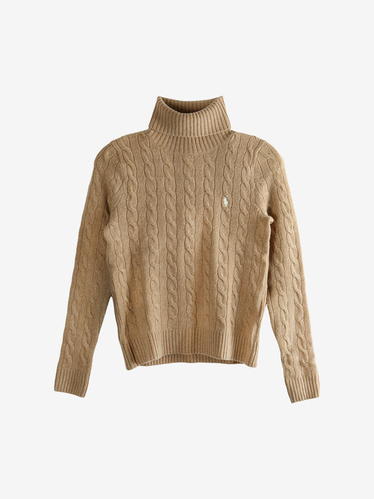 Tan pullover, front view
