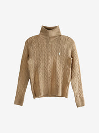 Tan pullover, front view