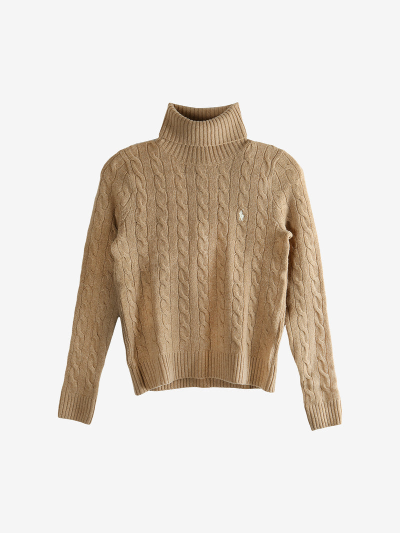 Tan pullover, front view