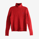 Red knitwear, front view