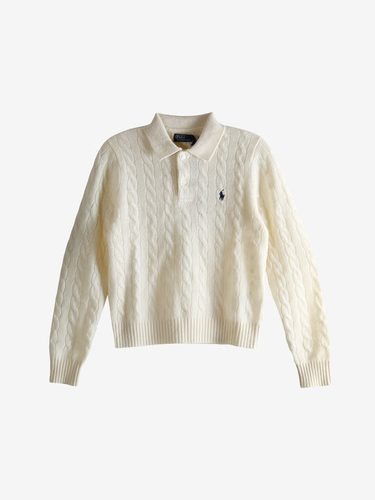 White sweater, front view
