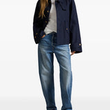 Navy jacket,full body view