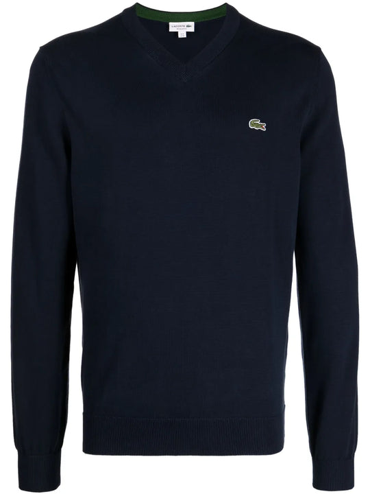 Navy sweater, front view