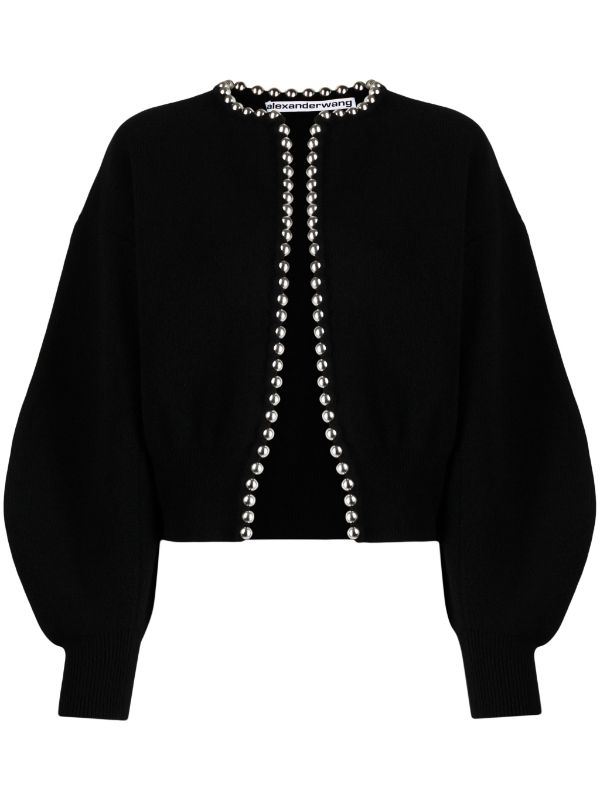 ALEXANDER WANG - Women Cropped Cardigan With Ball Chain Necklace