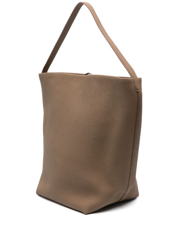 Brown Park large leather tote bag, The Row
