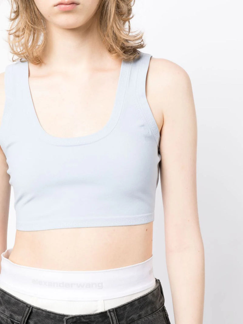 Alexander Wang Embellished Leather And Stretch-lace Bra Top In