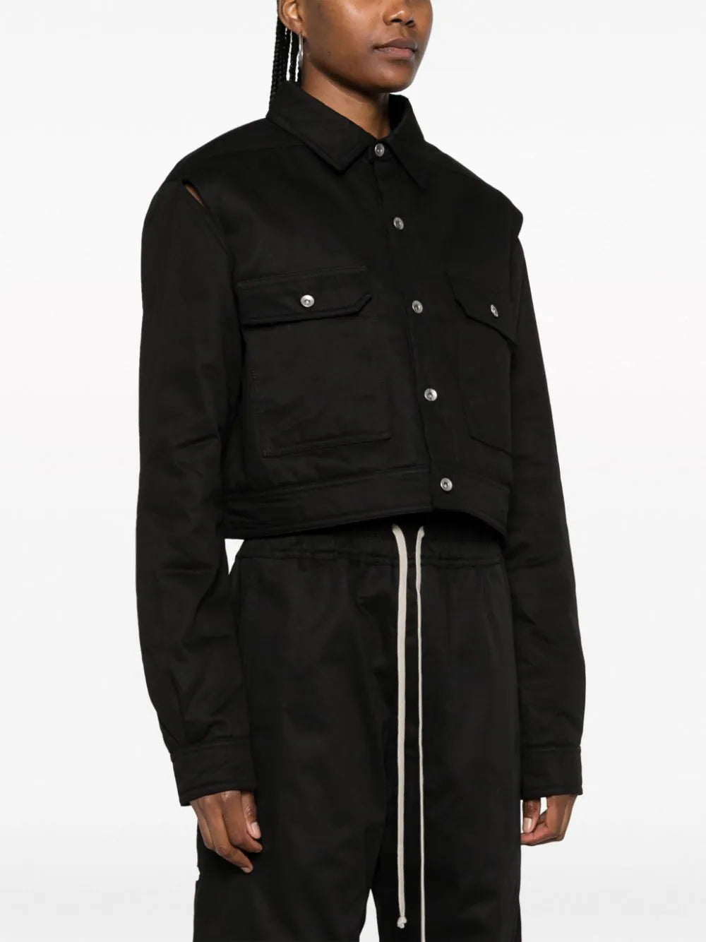 RICK OWENS DRKSHDW Women Cape Sleeve Cropped Outershirt